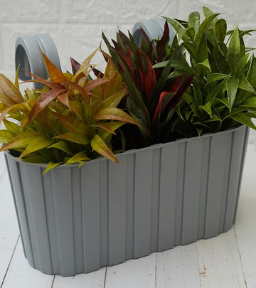 Plastic Pot- Waffle - Grey Color