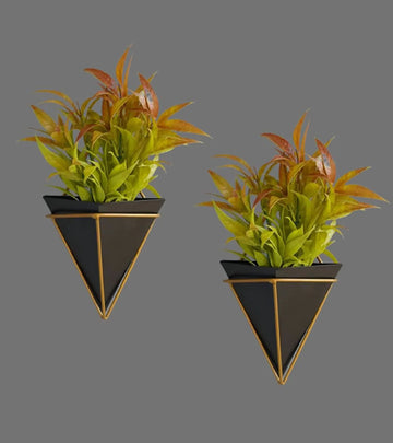 Wall Planter - Pyramid (Black, Pack of 2)