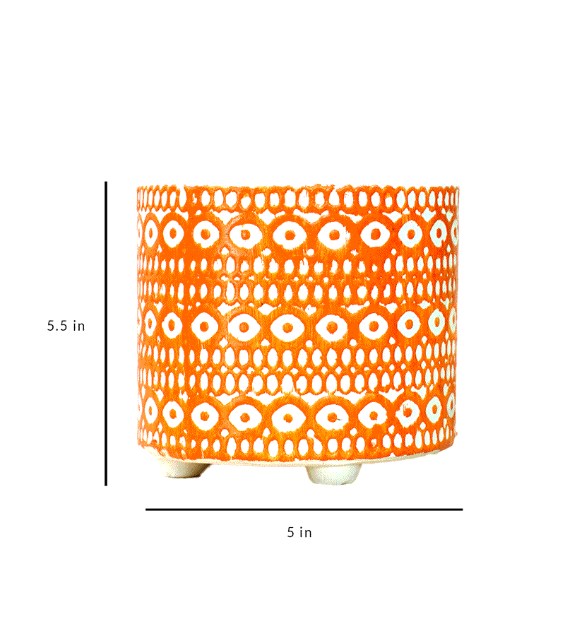 ceramic pots for plantsCeramic Pot - Orange Pattern 5