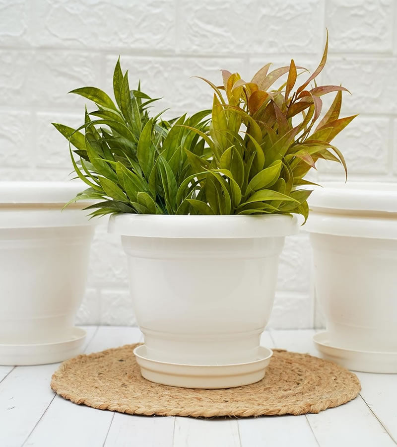 Plastic Pot- Classic - White Color  - Multi Pack ‎(30.5D x 30.5W x 30.5H cm)