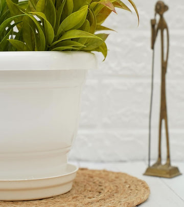 Plastic Pot- Classic - White Color  - Multi Pack (‎‎21D x 21W x 21H cm)