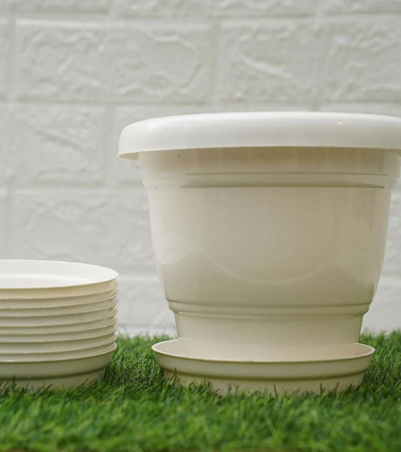 Plastic Pot- Classic - White Color 3