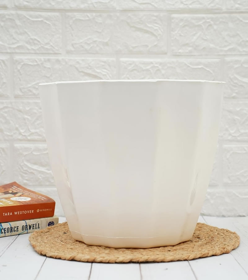 Plastic Pot- Mosaic Bowl - White Color 2