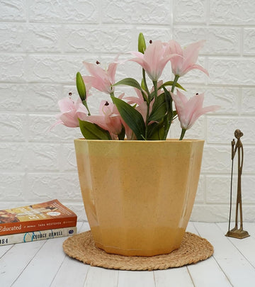 Plastic Pot- Mosaic Bowl - Brown Color  - Pack of 2 (‎‎31D x 31W x 31H cm)