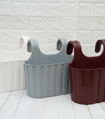 Plastic Pot- Waffle - Multi Color - Pack of 4 (26D x 26W x 26H cm)