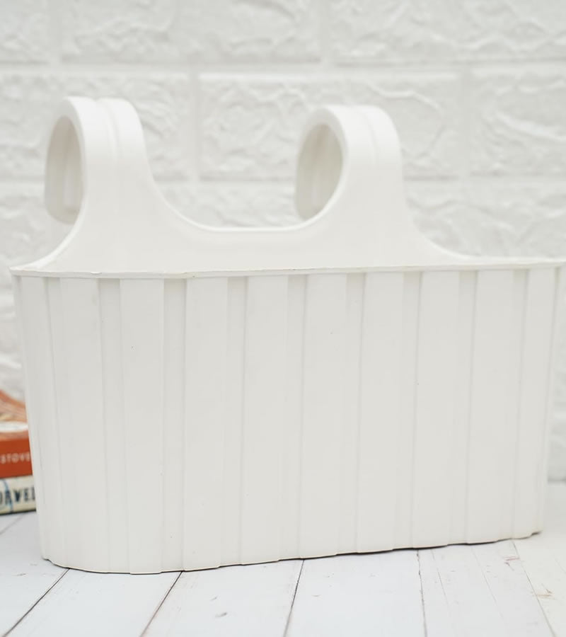 Plastic Pot- Waffle - White Color