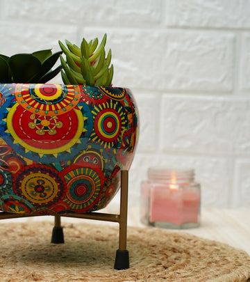Metal Planters - Black Carnival 14.5 x 14 x 10 cm