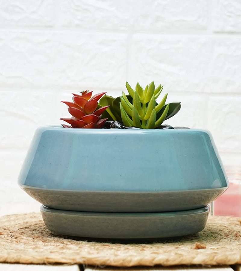 Products Disk Ceramic Pot - Grey 9 x 22 cm