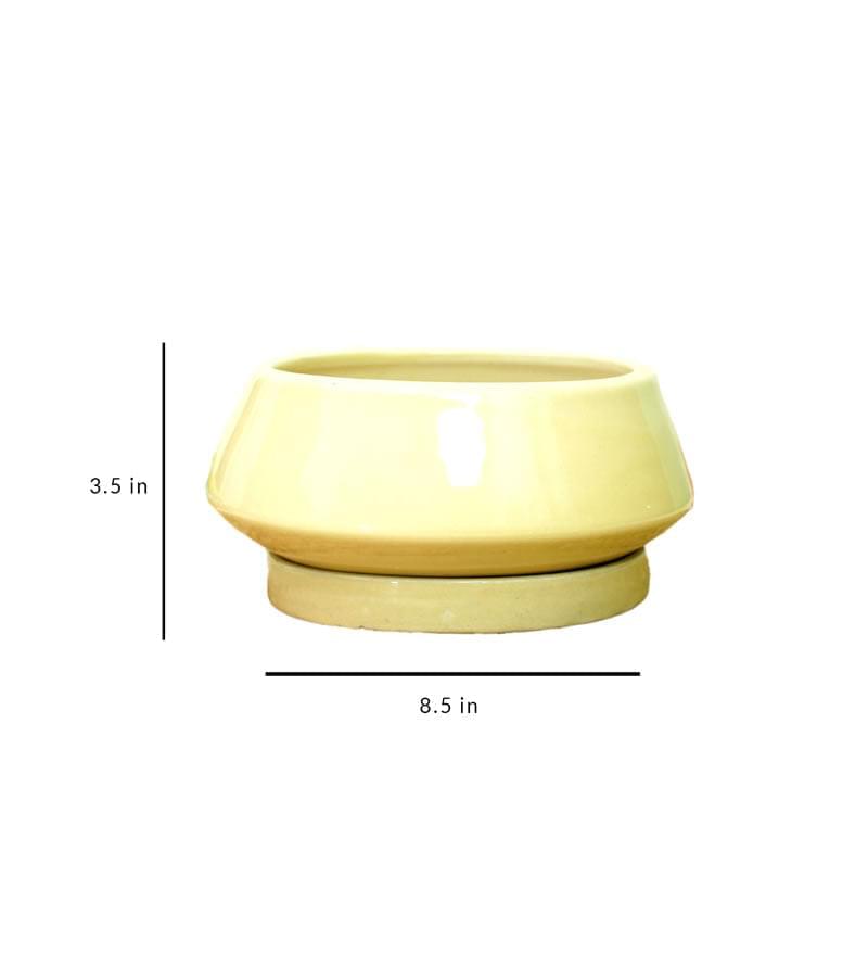 Stylish yellow ceramic planter 5