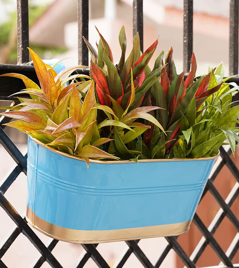Metal Railing Planter - Blue (Multi Pack)