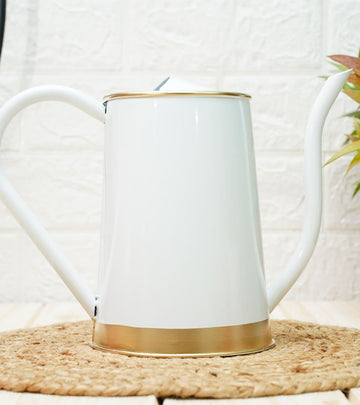 Metal Watering Can - white 13 x 18 x 30 cm