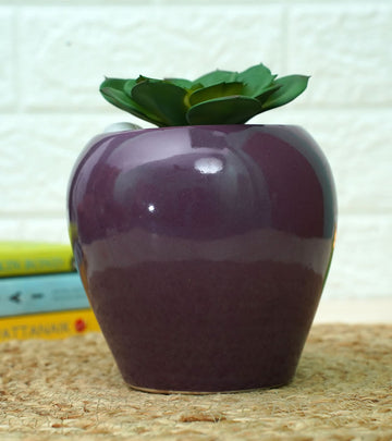 Pear Ceramic Pot - Purple 12 x 12 cm